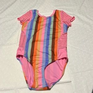 NWT striped one piece with mesh sections